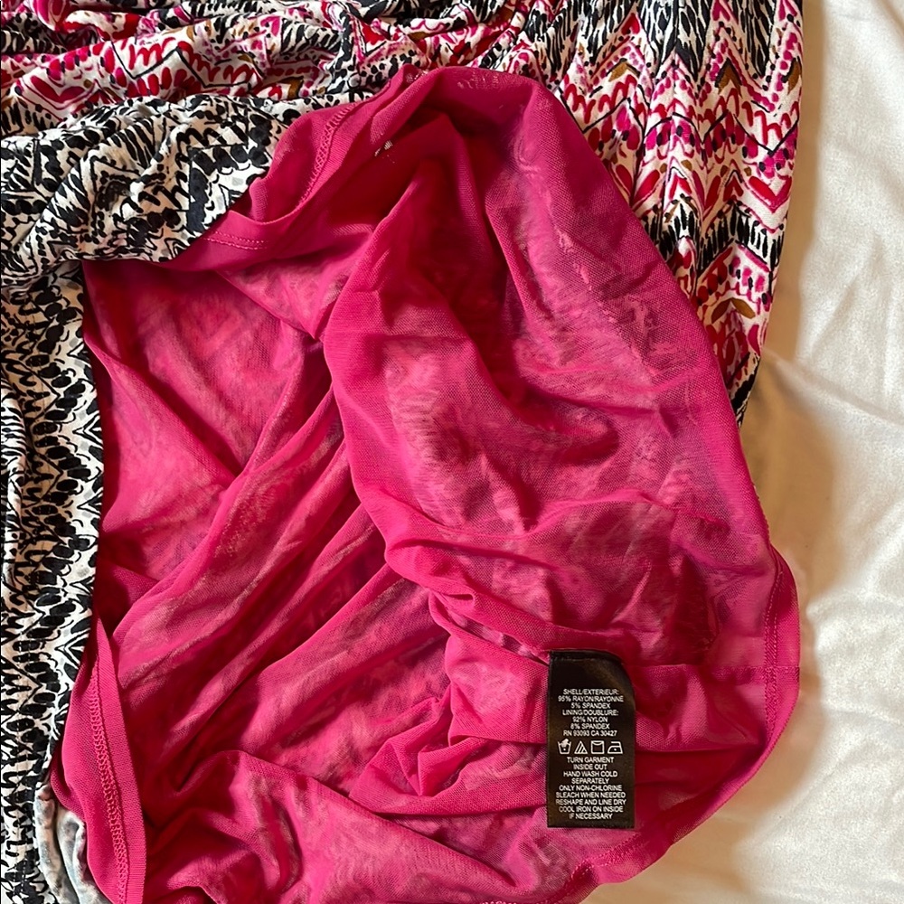NIC+ZOE Pink and Blue Asymmetrical Sheath Dress - Picture 4 of 5